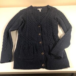 VTG Aeropostale Womens Cardigan Large Blue Chunky Knit Y2K Academia Cottagecore‎